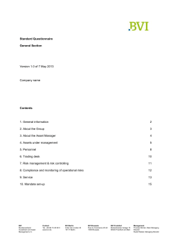 Standard questionnaire