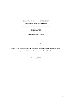 summary of proof of evidence of professor john altringham