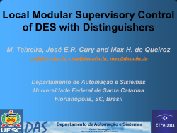 Local Modular Supervisory Control of DES with Distinguishers