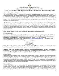Rules and Regulations - Forsyth Farmer`s Market