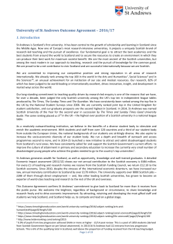 University of St Andrews Outcome Agreement 2016-17