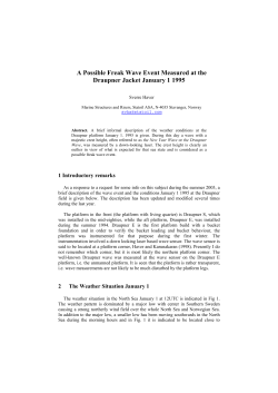 A Possible Freak Wave Event Measured at the Draupner