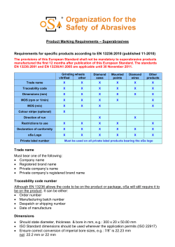 Product Marking Requirements &ndash; Superabrasives Requirements for