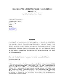MODELLING FIRM SIZE DISTRIBUTION IN FOOD AND DRINK