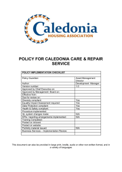 CDM Regulations Policy - Caledonia Housing Association