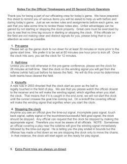 Notes For the Official Timekeepers and 25 Second Clock Operators