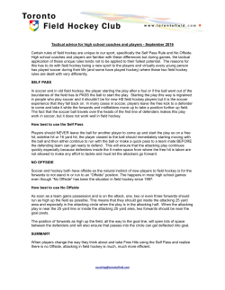 Tactical Advice - Self Pass and No Offside