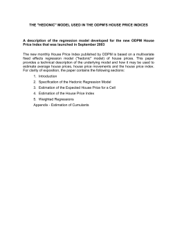 THE "HEDONIC" MODEL USED IN THE ODPM`S HOUSE PRICE