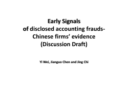 Early Signals of disclosed accounting frauds