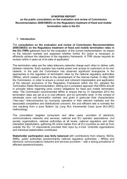 synopsis report - European Commission