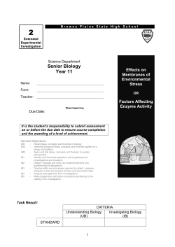 Extended Experimental Investigation