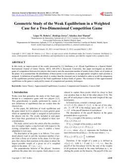Geometric Study of the Weak Equilibrium in a Weighted Case for a
