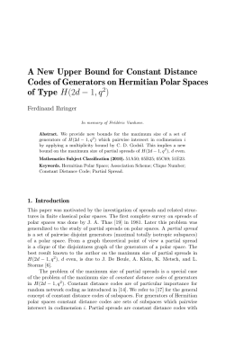 A New Upper Bound for Constant Distance Codes of Generators on