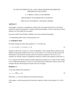 ON THE CONVERGENCE OF A NON LINEAR METHOD FOR