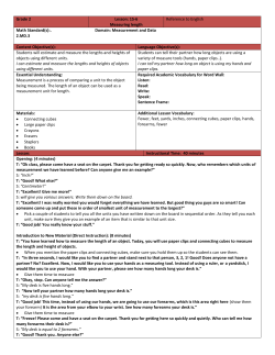Grade 2 Lesson: 15-6 Measuring length Reference to English Math