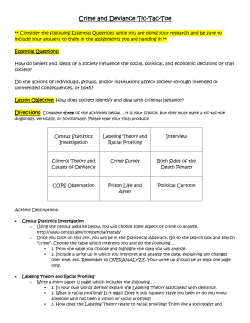 Crime and Deviance Tic Tac Toe