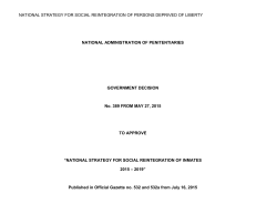 NATIONAL STRATEGY FOR SOCIAL REINTEGRATION OF