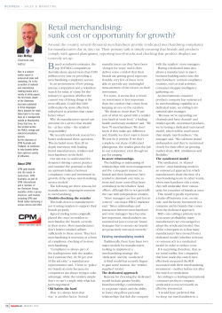 Retail merchandising: sunk cost or opportunity for