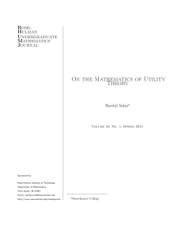 On the Mathematics of Utility Theory - Rose