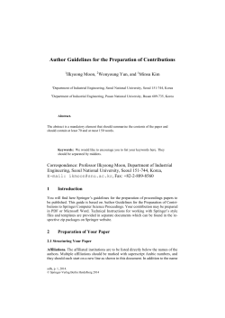 Author Guidelines for the Preparation of Contributions