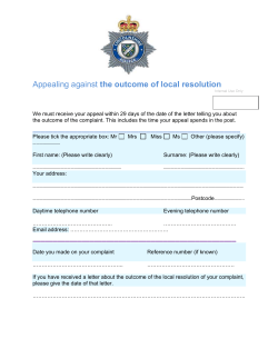 Professional Standards Department