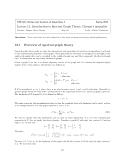 Lecture 12: Introduction to Spectral Graph Theory, Cheeger`s