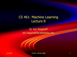 Lecture 8 PPT - Kiri Wagstaff