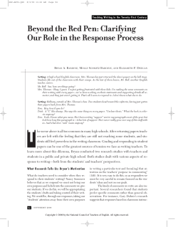 Beyond the Red Pen: Clarifying Our Role in the Response