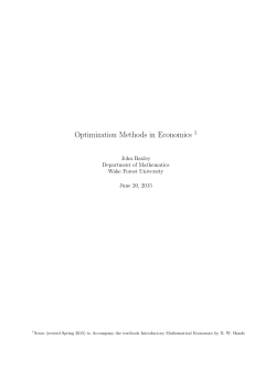 Optimization Methods in Economics 1