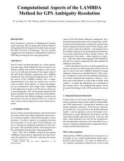 Computational Aspects of the LAMBDA Method for GPS Ambiguity
