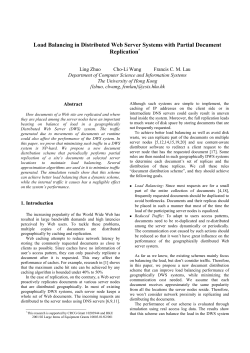 Load Balancing in Distributed Web Server Systems with