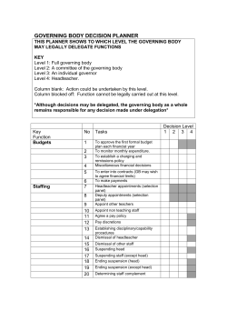 governing body decision planner