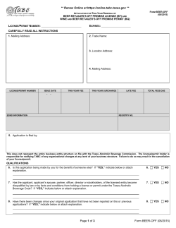 Form BEER-OFF - Texas Alcoholic Beverage Commission