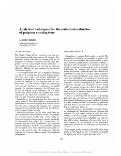 Analytical techlliques for the statistical evaluation of program