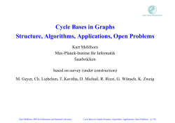 Cycle Bases in Graphs Structure, Algorithms, Applications