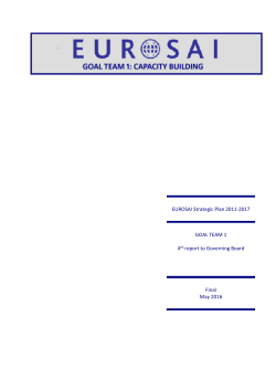 EUROSAI Strategic Plan 2011-2017 GOAL TEAM 1 4rd report to