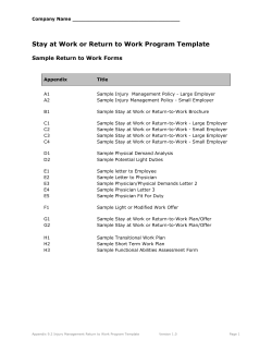 Stay at Work or Return to Work Program Template