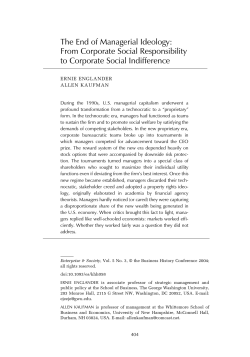 The End of Managerial Ideology: From Corporate Social