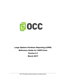 Reference Guide for LOPR Firms - The Options Clearing Corporation