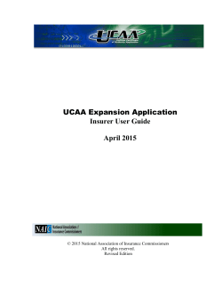 UCAA Expansion Application Insurer User Guide April 2015