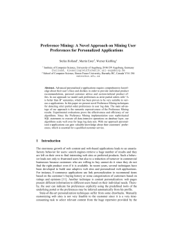 Preference Mining - SFU Computing Science