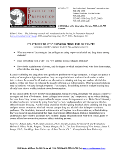 STRATEGIES TO STOP DRINKING PROBLEMS ON CAMPUS