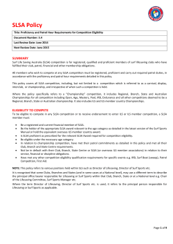 SLSA Policy - Surf Life Saving NSW