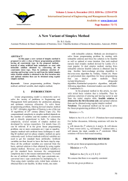 A New Variant of Simplex Method