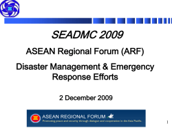 ARF General Guidelines for Disaster Relief Cooperation