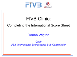 International Score Sheet Clinic