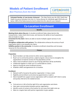 Models of Patient Enrollment Best Practices from the Field