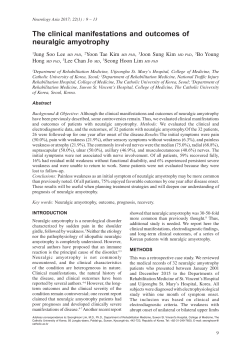 The clinical manifestations and outcomes of