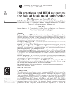 HR practices and HRM outcomes - Self