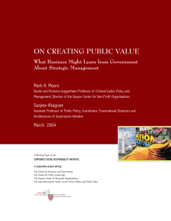 on creating public value